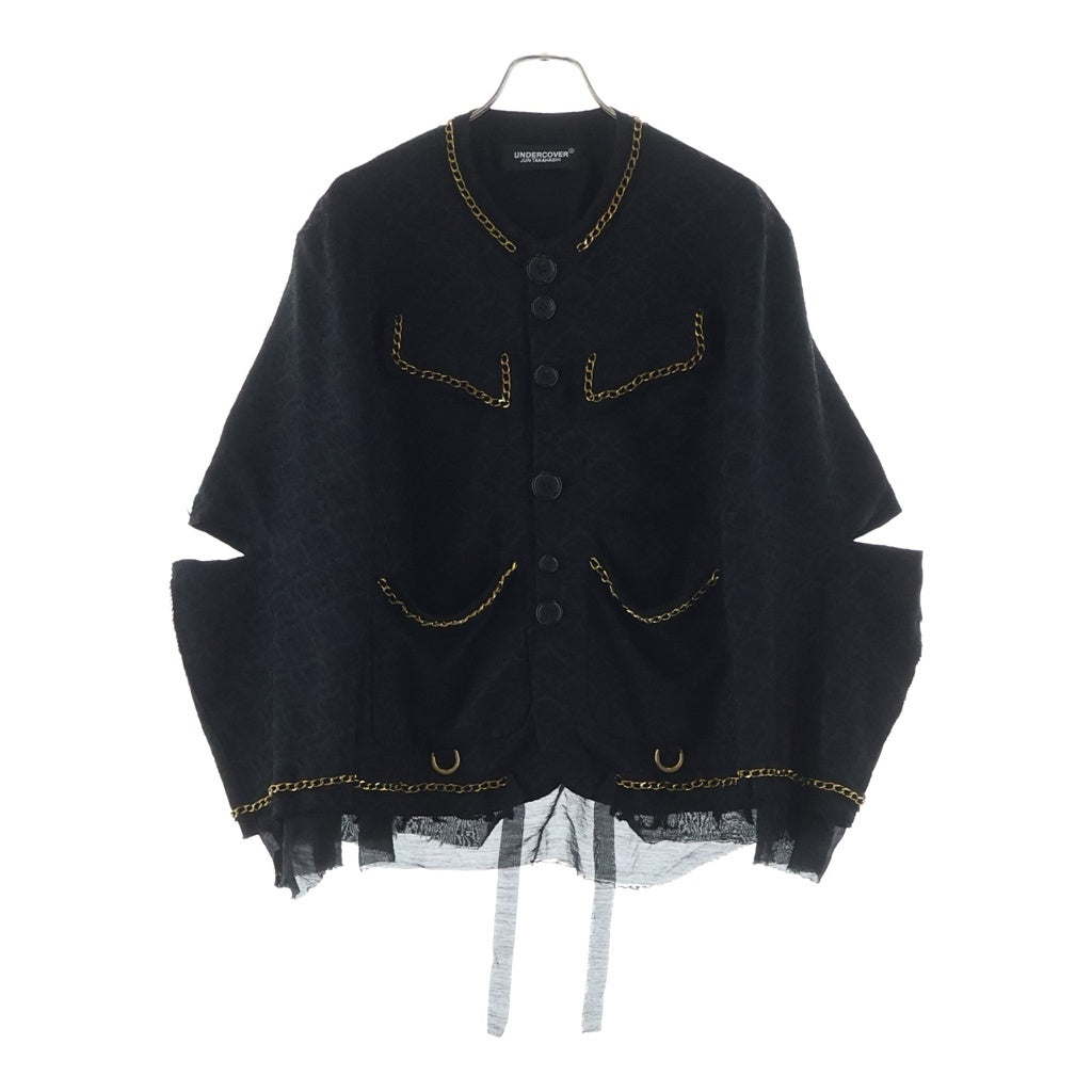 UNDERCOVER(アンダーカバー) 25SS PATTERNED JACQUARD JACKET チェーン装飾 パターンド ジャガードジャケット ブラック レディース UC1E4205-1