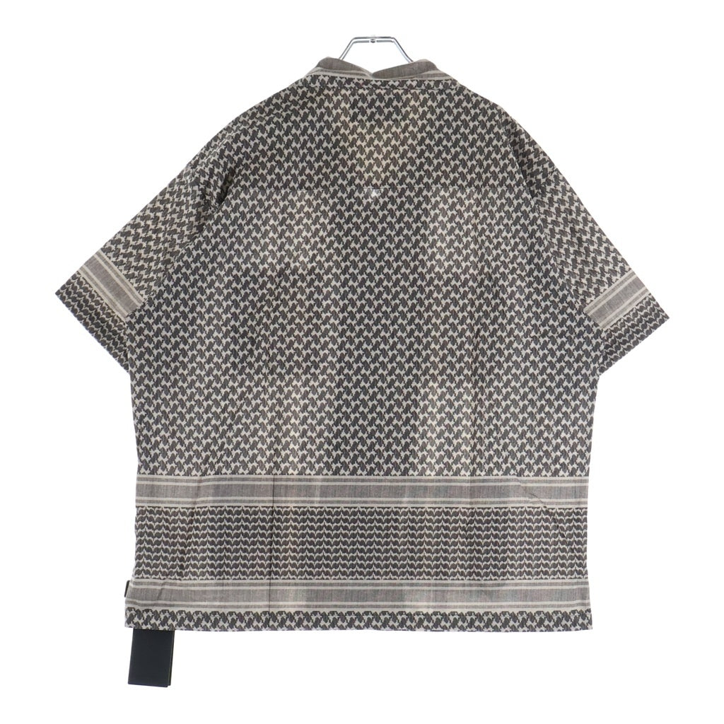 NEIGHBORHOOD(ネイバーフッド) 26SS SHEMAGH PATTERN SHIRT シェマグ柄 パターンド オープンカラー半袖シャツ ブラウン/グレー 261TSNH-SHM12