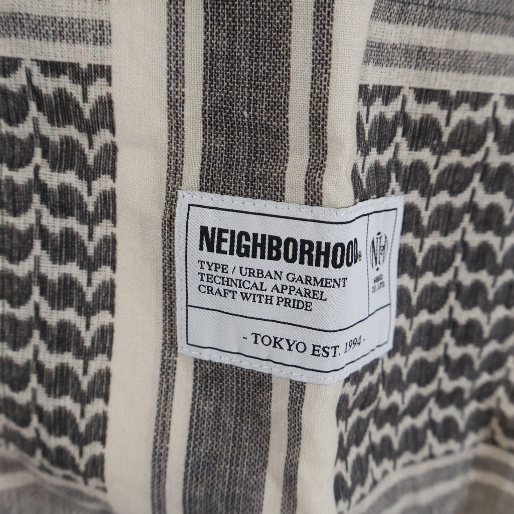 NEIGHBORHOOD(ネイバーフッド) 26SS SHEMAGH PATTERN SHIRT シェマグ柄 パターンド オープンカラー半袖シャツ ブラウン/グレー 261TSNH-SHM12