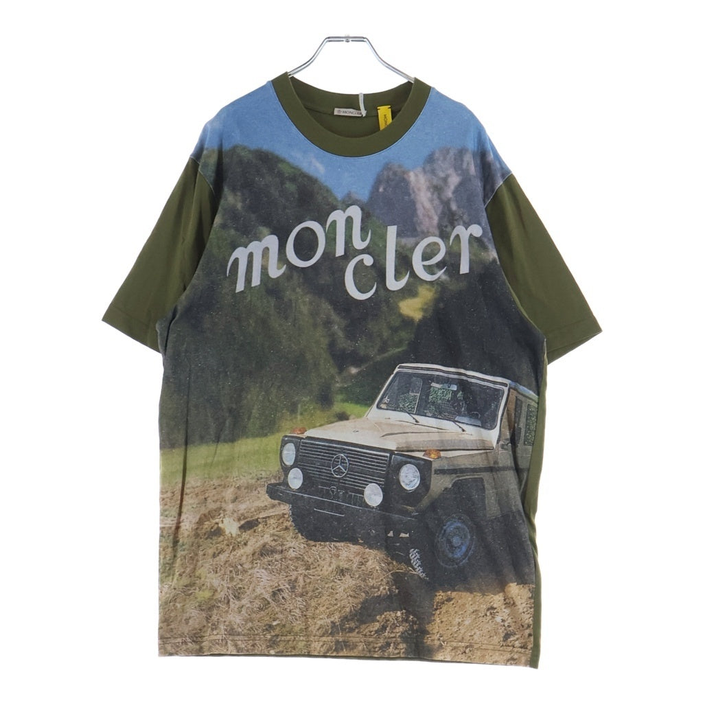 MONCLER(モンクレール) 25SS ×Mercedes Benz By NIGO メルセデスベンツ ニゴー フロントプリント クルーネック半袖Tシャツ カットソー カーキ K14018C00003 89AB9