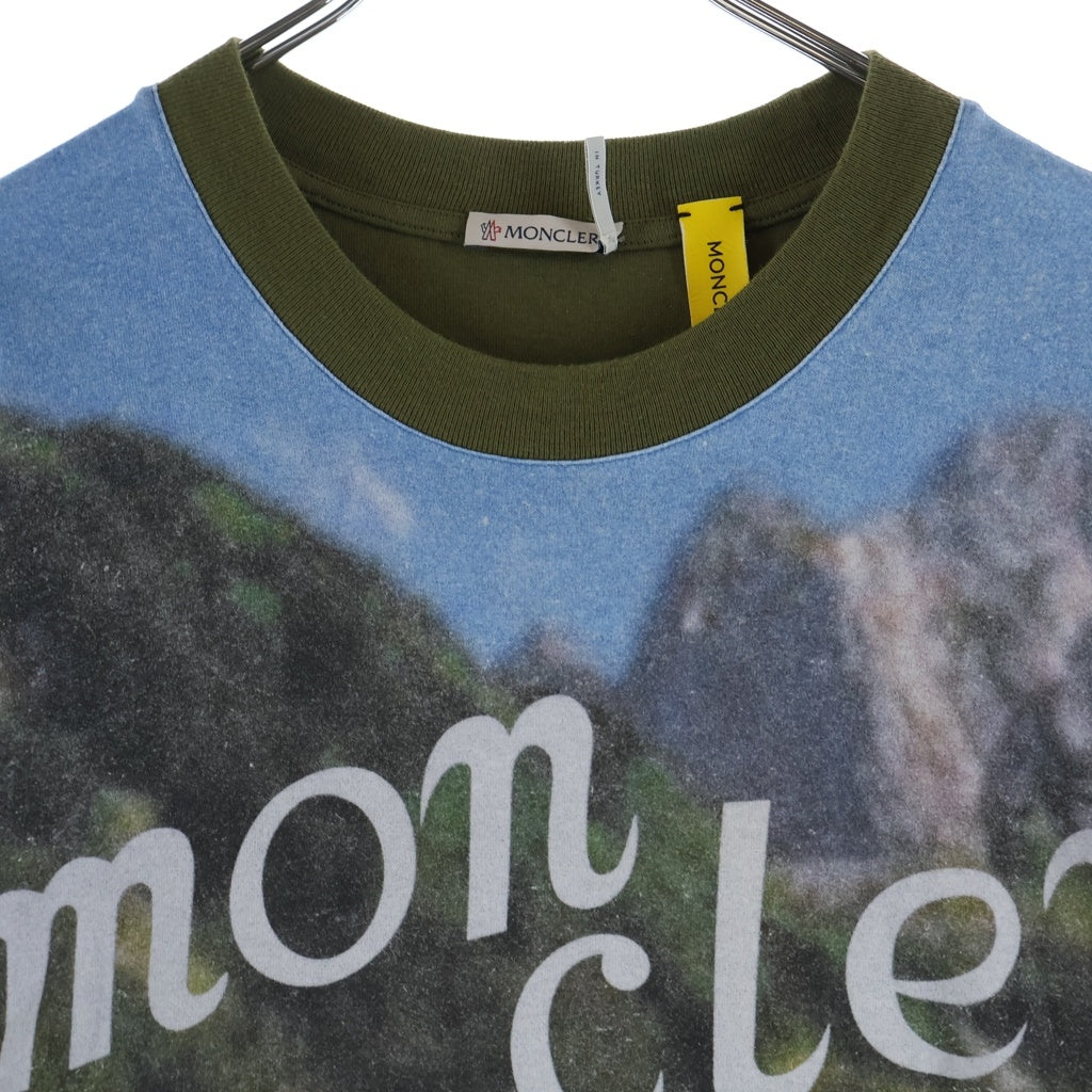 MONCLER(モンクレール) 25SS ×Mercedes Benz By NIGO メルセデスベンツ ニゴー フロントプリント クルーネック半袖Tシャツ カットソー カーキ K14018C00003 89AB9