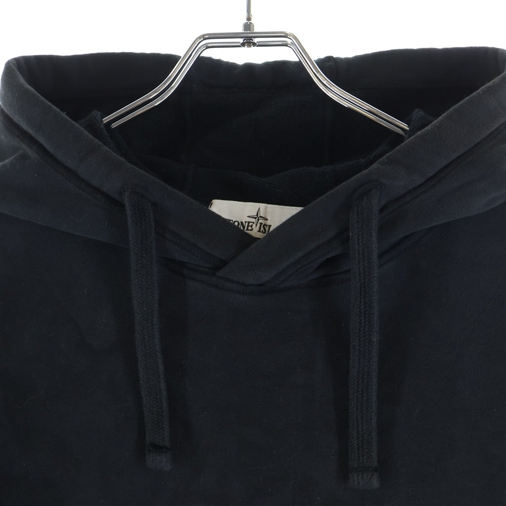 STONE ISLAND(ストーンアイランド) Garment dye pullover hoodie ガーメント ダイ ロゴワッペン付き プルオーバー パーカー ブラック 771564120