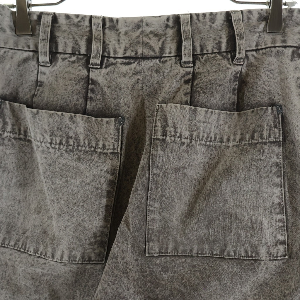Beaugan(ボーガン) 21AW BEAUGAN(ボーガン) ウォッシュ加工 ジップフライ ワイドパンツ グレー