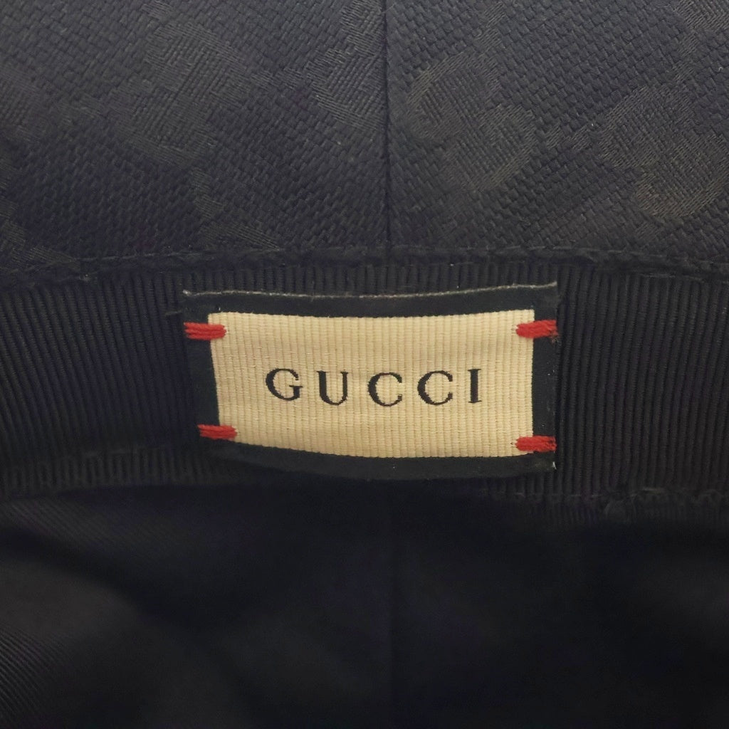 GUCCI(グッチ) GGキャンバス バケットハット 帽子 ブラック 576587 4HG53