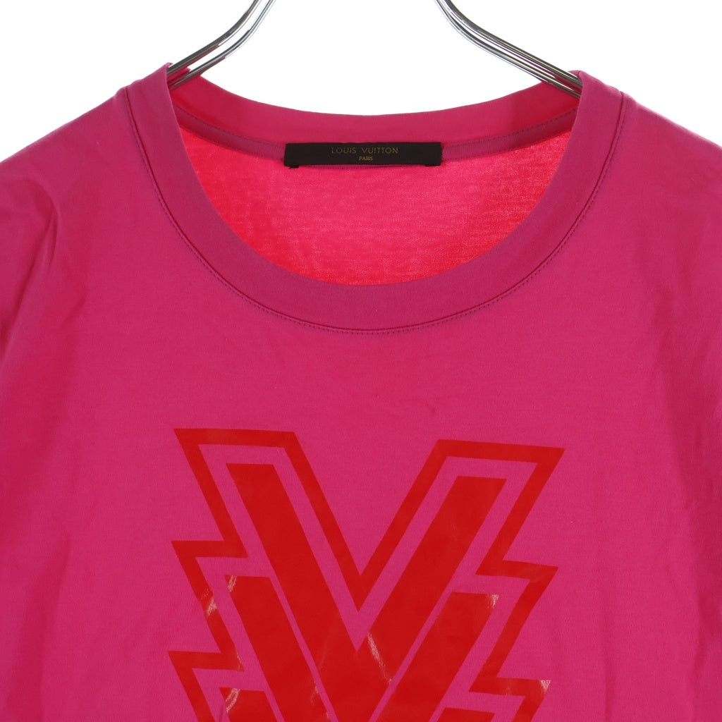 LOUIS VUITTON(ルイヴィトン) VOLEZ VOGUEZ VOYAGEZ ヴォレ・ヴォゲ・ヴォヤージュ フロントプリント 半袖Tシャツ カットソー ピンク RM151 H7Y66WCMS