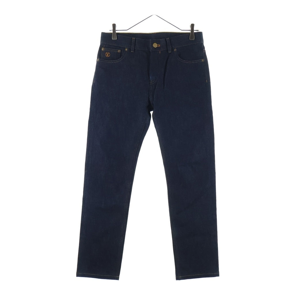 LOUIS VUITTON(ルイヴィトン) 17SS SLIM STRETCH PANTS モノグラムパッチ スリムストレッチ デニムパンツ インディゴ RM171Q DKN HAD70W