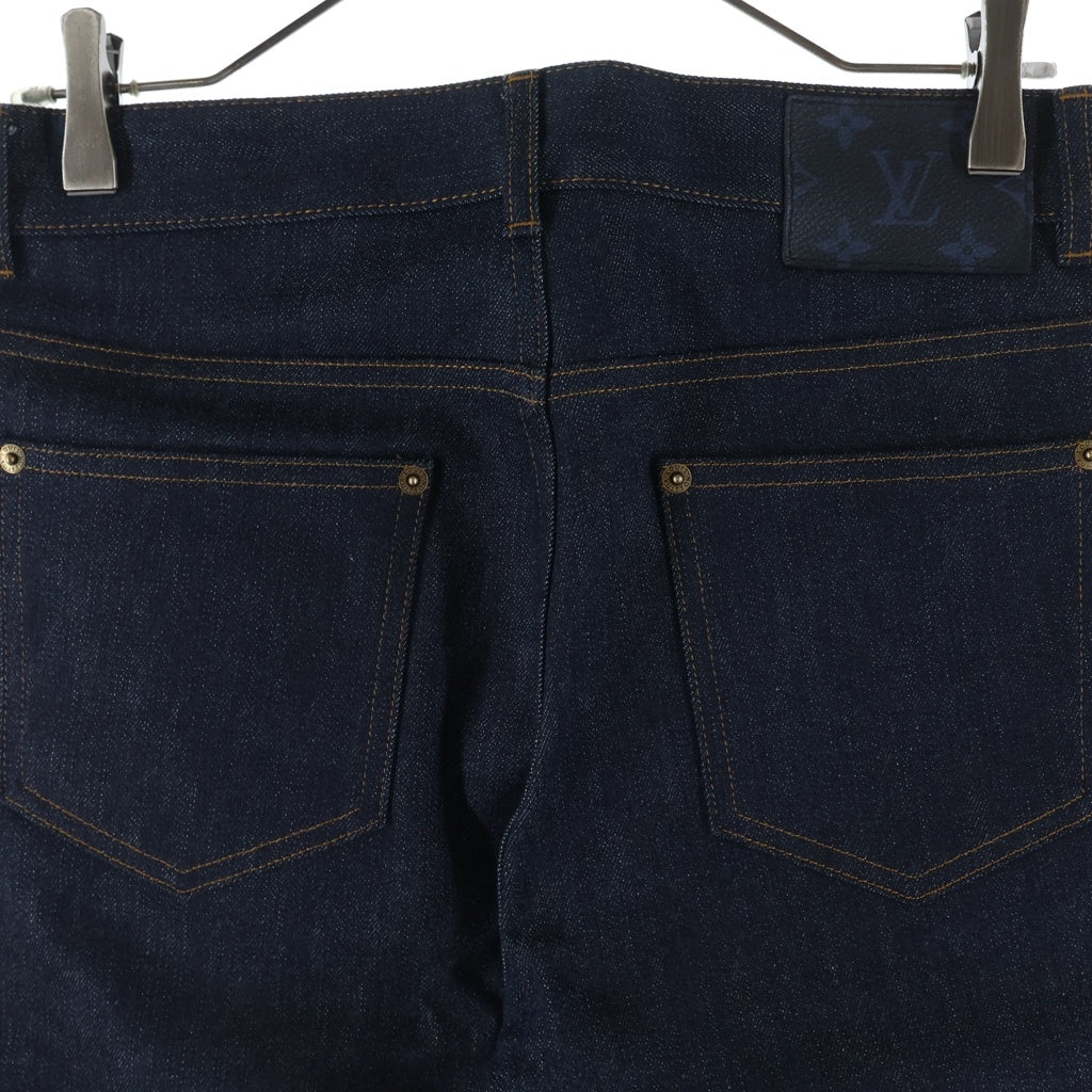 LOUIS VUITTON(ルイヴィトン) 17SS SLIM STRETCH PANTS モノグラムパッチ スリムストレッチ デニムパンツ インディゴ RM171Q DKN HAD70W
