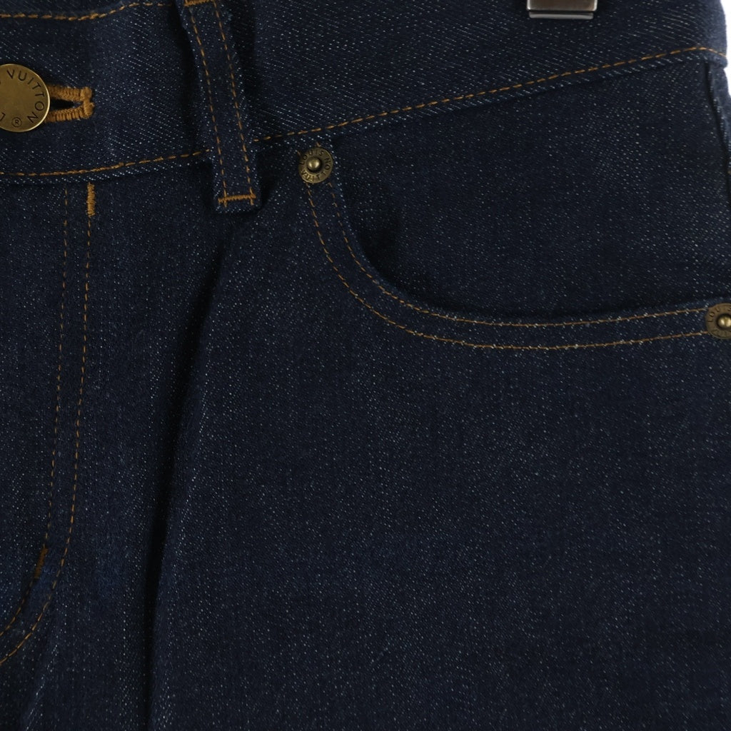 LOUIS VUITTON(ルイヴィトン) 17SS SLIM STRETCH PANTS モノグラムパッチ スリムストレッチ デニムパンツ インディゴ RM171Q DKN HAD70W