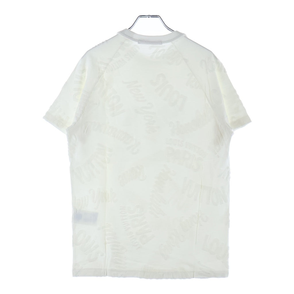 LOUIS VUITTON(ルイヴィトン) 18SS パイル地 シティロゴ クルーネック半袖Tシャツ カットソー ホワイト RM181M FMF HEY21W
