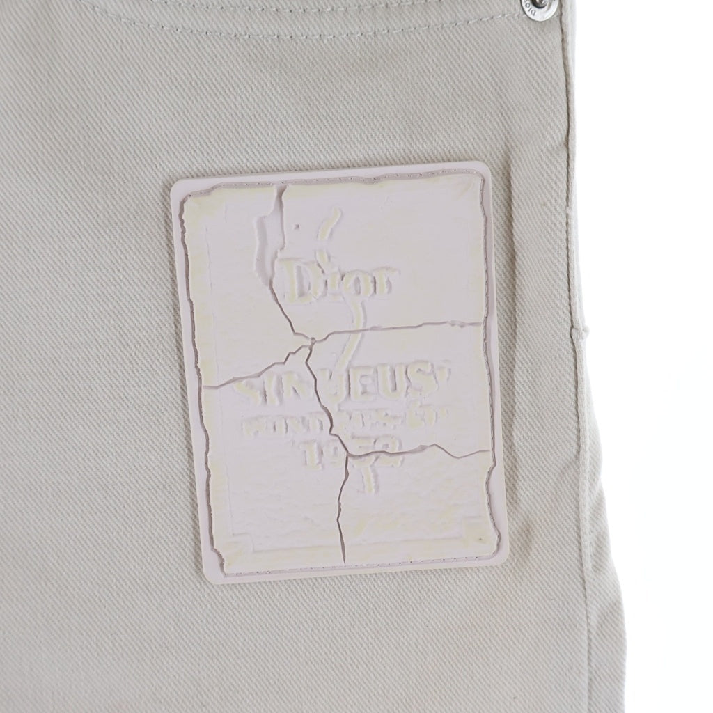 DIOR(ディオール) 20SS ×DANIEL ARSHAM ダニエル アーシャム ラバーパッチ ストレート デニムパンツ ホワイト 013DS00E237X