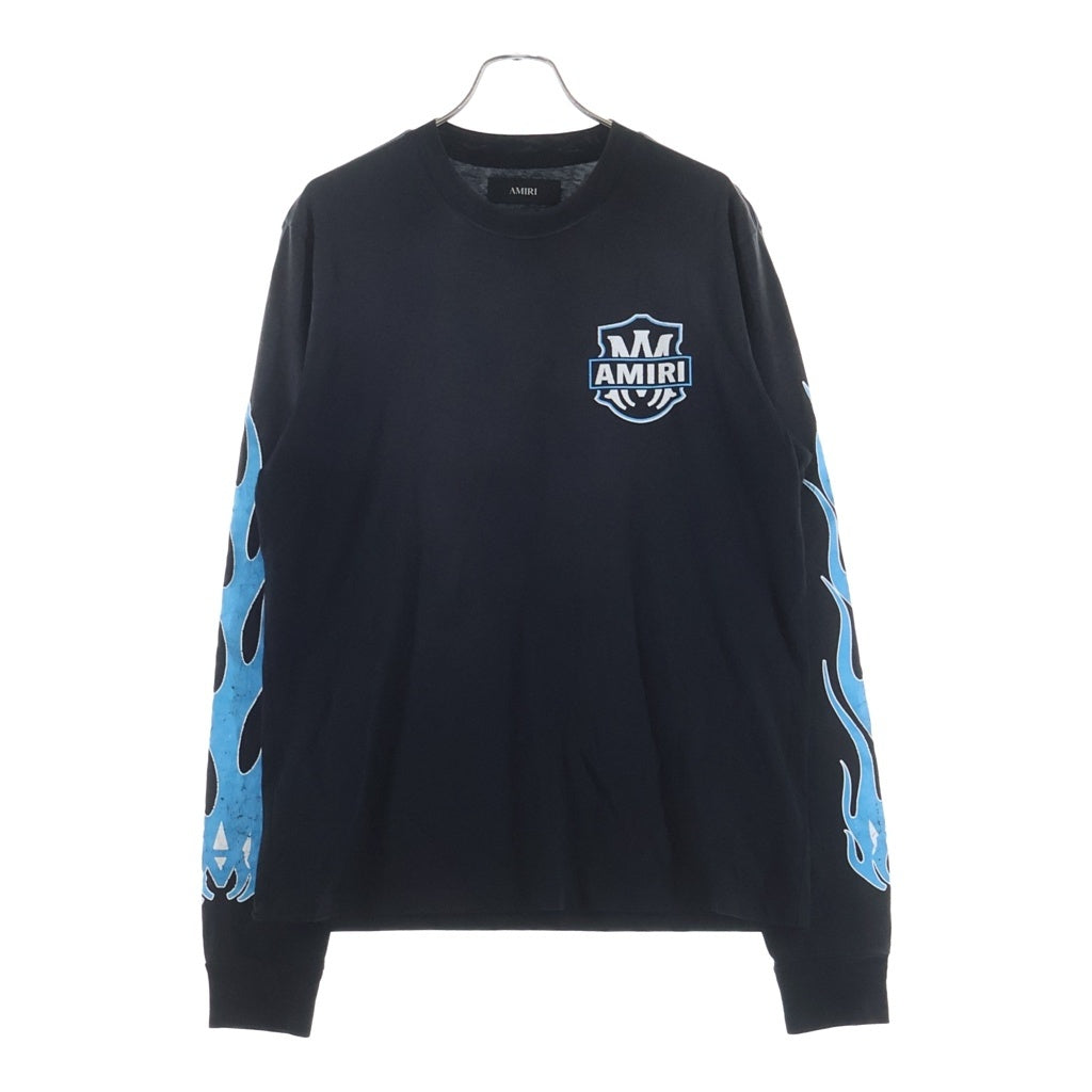AMIRI(アミリ) Eagle Flames Long Sleeve T-Shirt イーグル アームフレイム 長袖Tシャツ カットソー ブラック AMTOJR1038