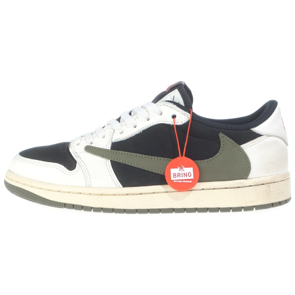 NIKE(ナイキ) ×TRAVIS SCOTT WMNS AIR JORDAN 1 LOW OG DZ4137-106 トラヴィススコット ウィメンズ エアジョーダン1 ローカットスニーカー ホワイト/オリーブ US10/27cm