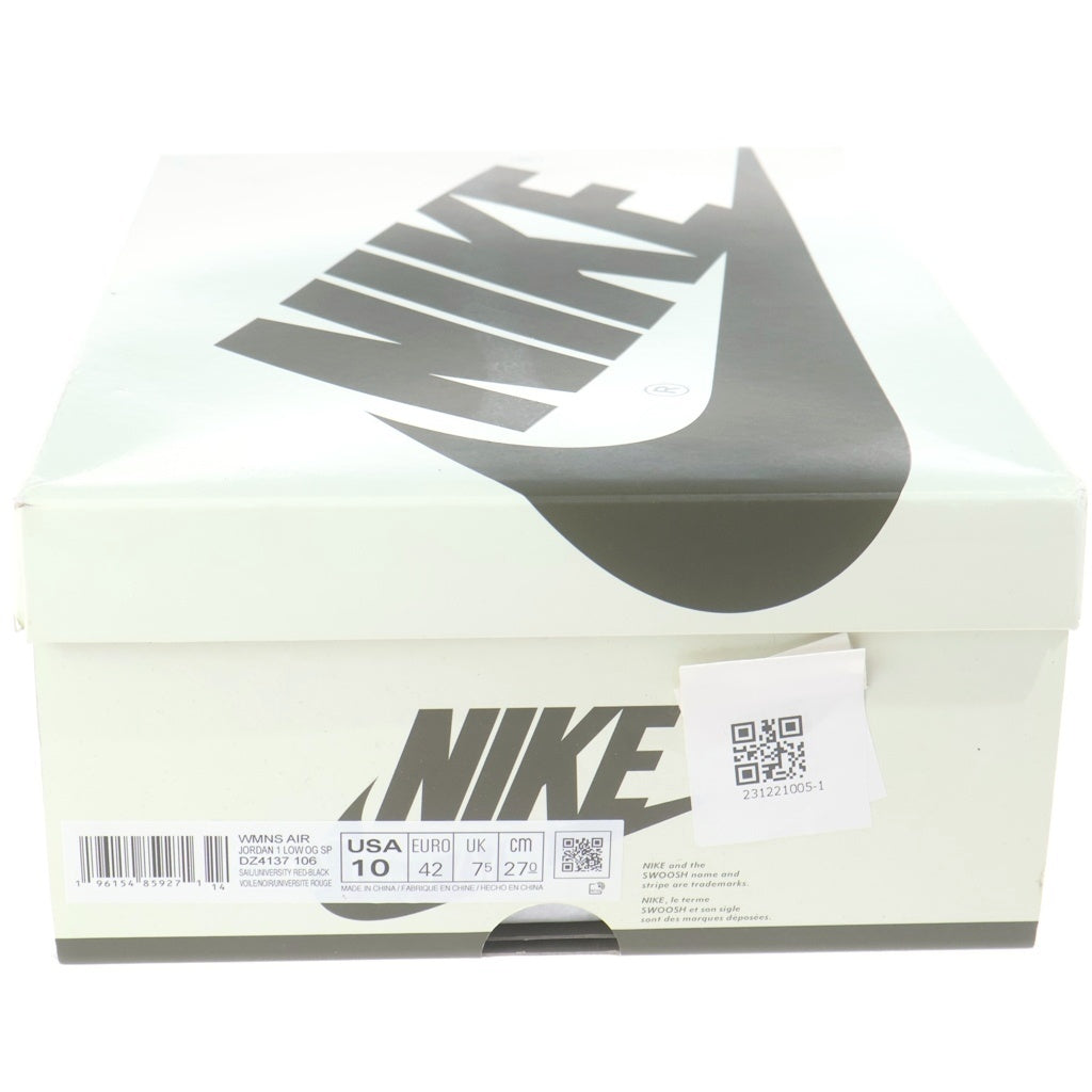 NIKE(ナイキ) ×TRAVIS SCOTT WMNS AIR JORDAN 1 LOW OG DZ4137-106 トラヴィススコット ウィメンズ エアジョーダン1 ローカットスニーカー ホワイト/オリーブ US10/27cm