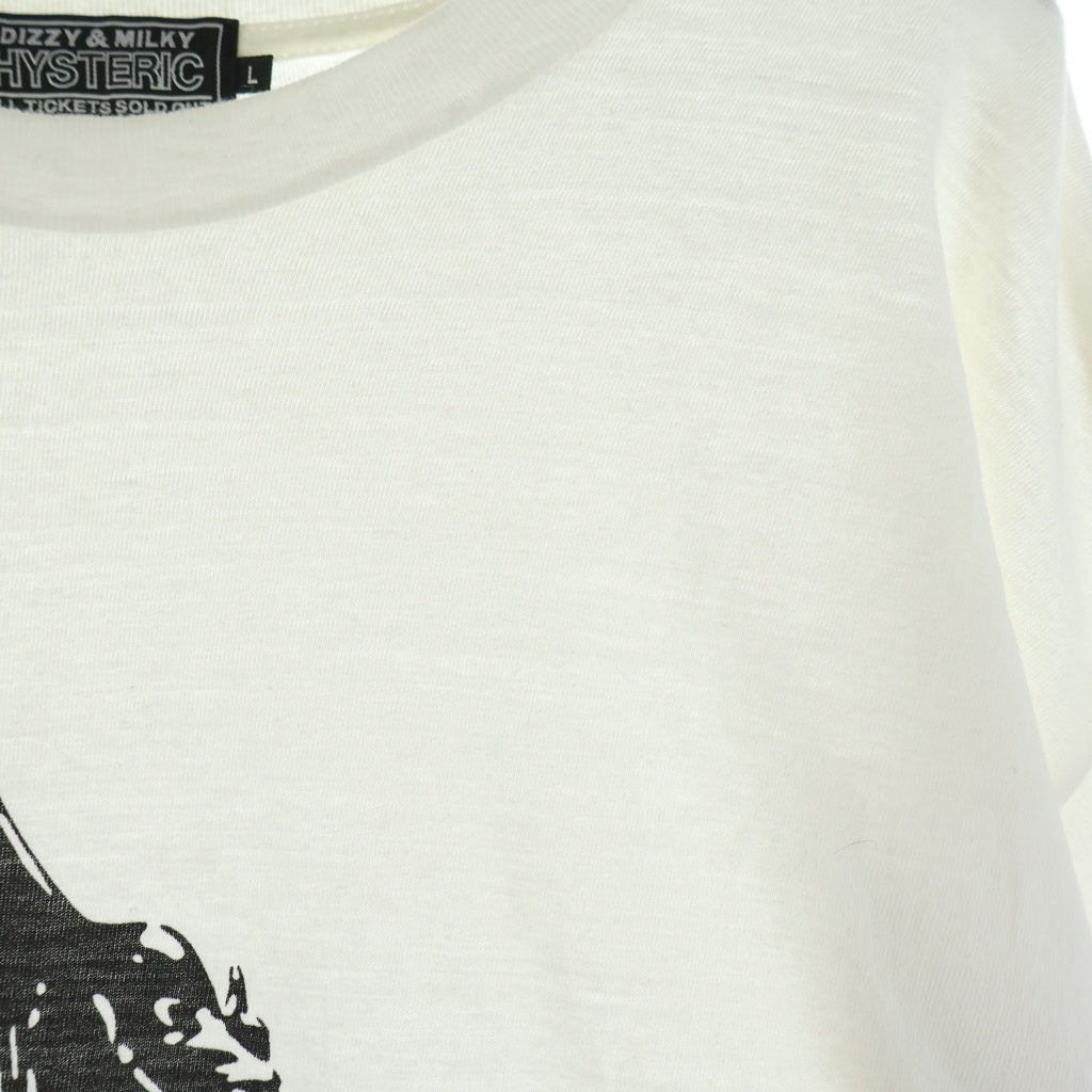 HYSTERIC GLAMOUR(ヒステリックグラマー) MOTOR GIRL モーターガール 長袖Tシャツ カットソー ホワイト 02243CL01