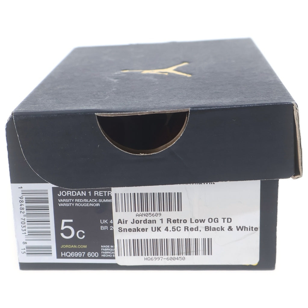 NIKE(ナイキ) TD JORDAN 1 RETRO LOW OG Chicago キッズ ジョーダン1 レトロ シカゴ ローカットスニーカー レッド/ホワイト US5C/11.0cm HQ6997-600