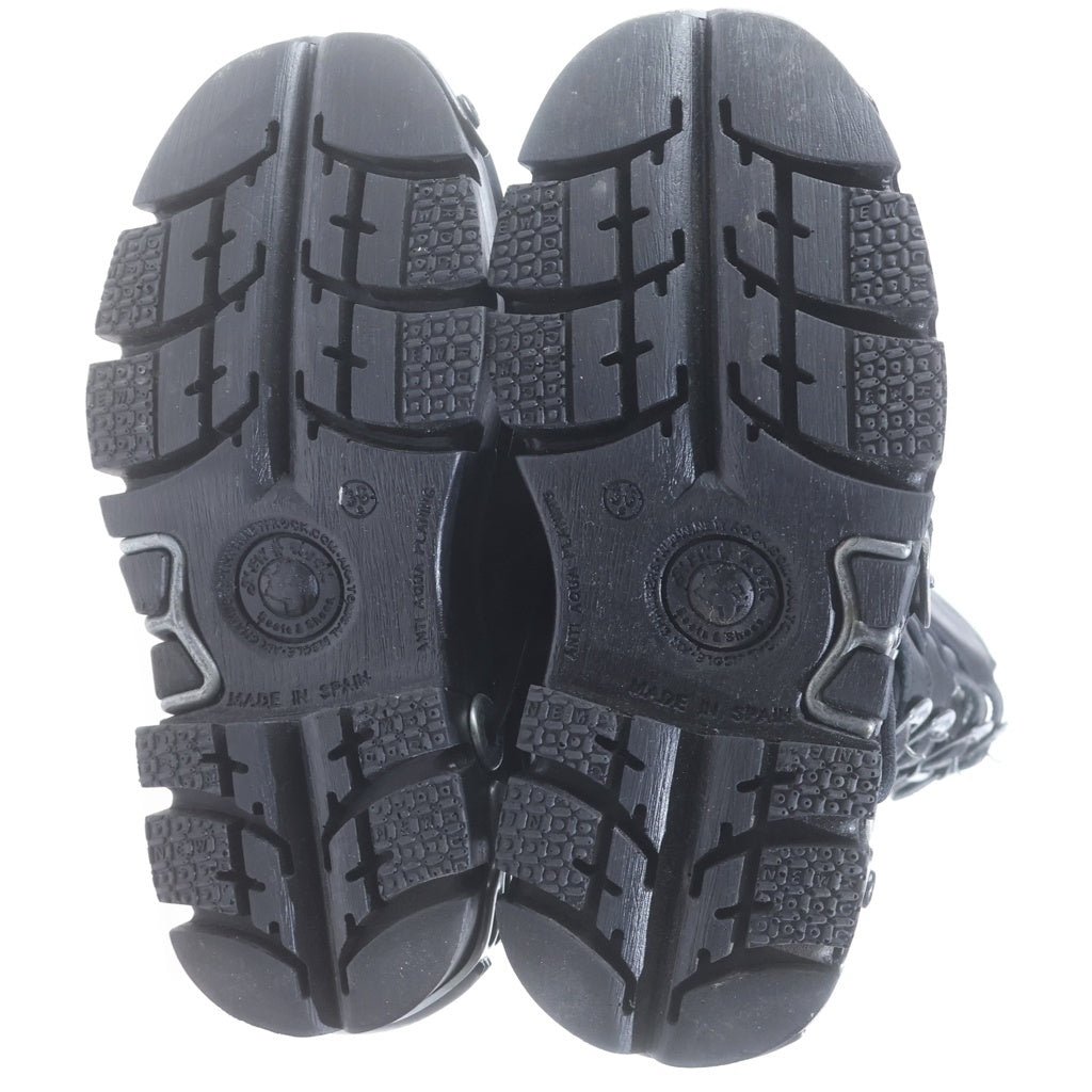 NEW ROCK(ニューロック) Metal-Toe High Boot メタルトゥ レザー ロングブーツ ブラック M.272MT-S1 レディース