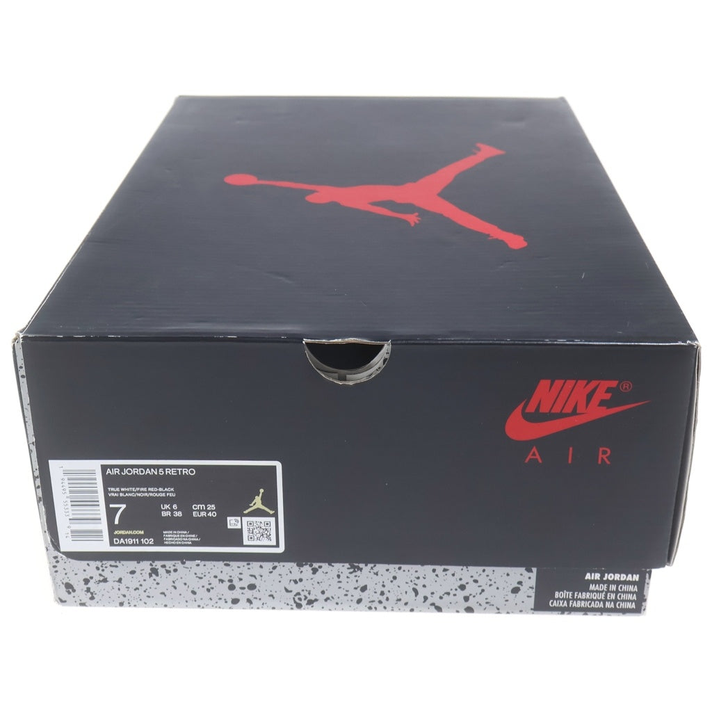 NIKE(ナイキ) AIR JORDAN 5 RETRO OG FIRE RED DA1911-102 エアジョーダン レトロ ファイアレッド ハイカットスニーカー ホワイト/レッド US7/25cm