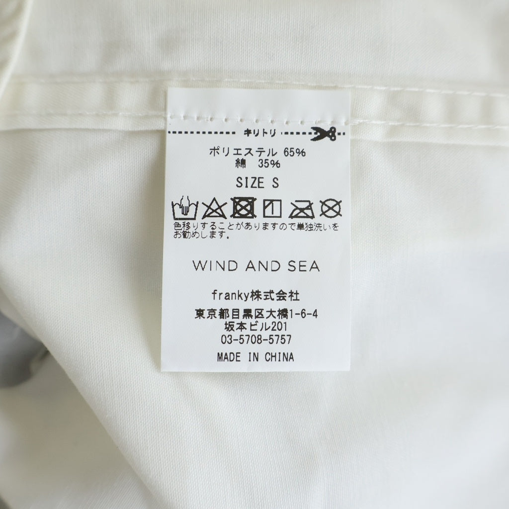 WIND AND SEA(ウィンダンシー) 22SS ×KFC WORK SHIRT ケンタッキーフライドチキン フロントロゴ刺繍 ワーク半袖シャツ ホワイト WDS-KFC-01