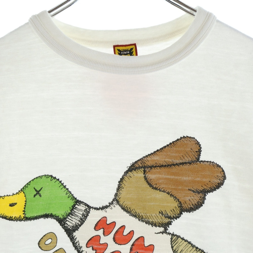 HUMAN MADE(ヒューマンメイド) ×KAWS カウズ フロントロゴプリント クルーネック半袖Tシャツ カットソー ホワイト