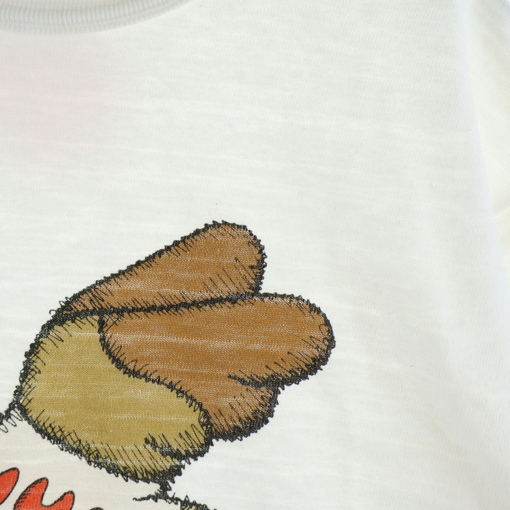 HUMAN MADE(ヒューマンメイド) ×KAWS カウズ フロントロゴプリント クルーネック半袖Tシャツ カットソー ホワイト