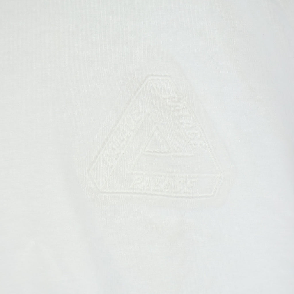 Palace Skateboards(パレススケートボーズ) 22SS TRI-FERG EMBOSSED T-SHIRT 両面エンボスロゴ クルーネック半袖Tシャツ カットソー ホワイト