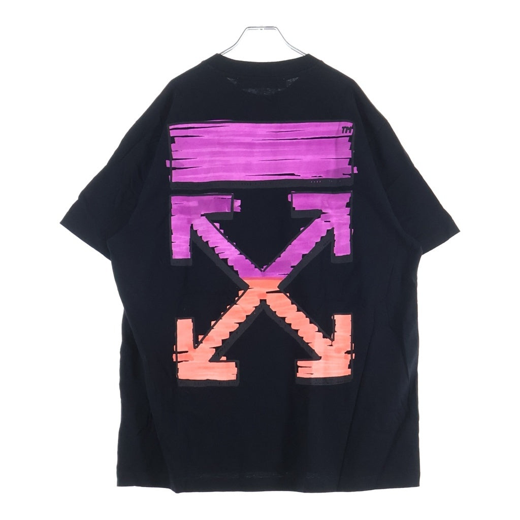 OFF-WHITE(オフホワイト) MARKER S/S OVER TEE バックアロー マーカー クルーネック 半袖Tシャツ カットソー ブラック OMAA038R21JER002