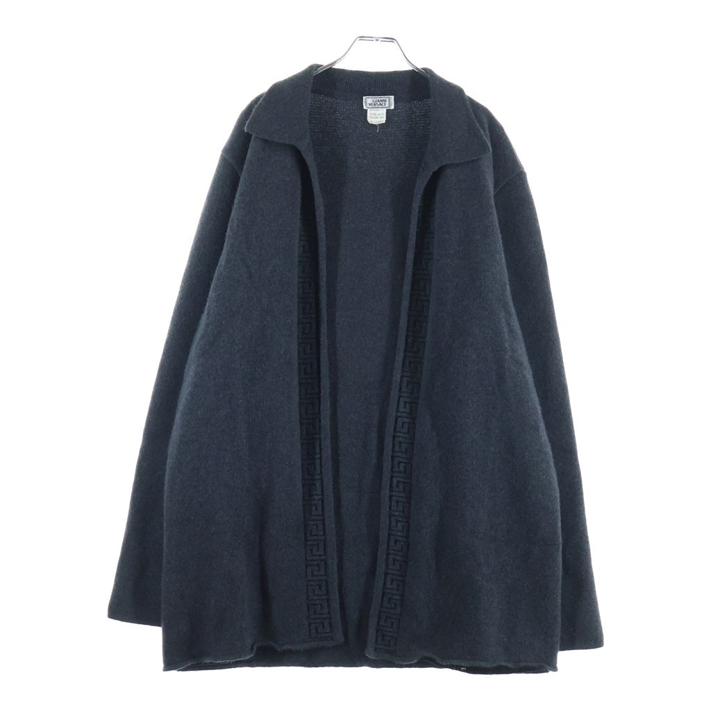 GIANNI VERSACE(ジャンニ ヴェルサーチ) Wool Cardigan グレカ模様 ウールカーディガン ニット グレー
