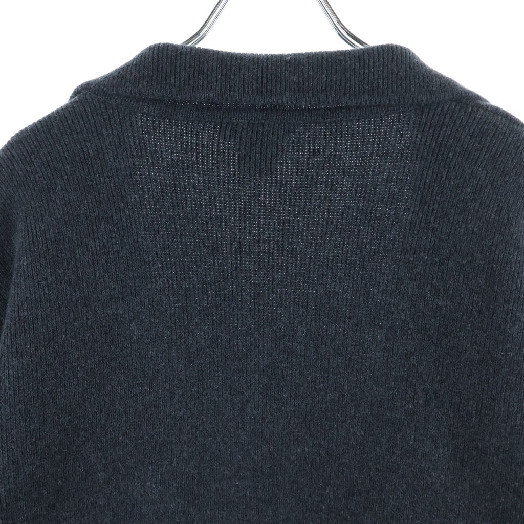 GIANNI VERSACE(ジャンニ ヴェルサーチ) Wool Cardigan グレカ模様 ウールカーディガン ニット グレー