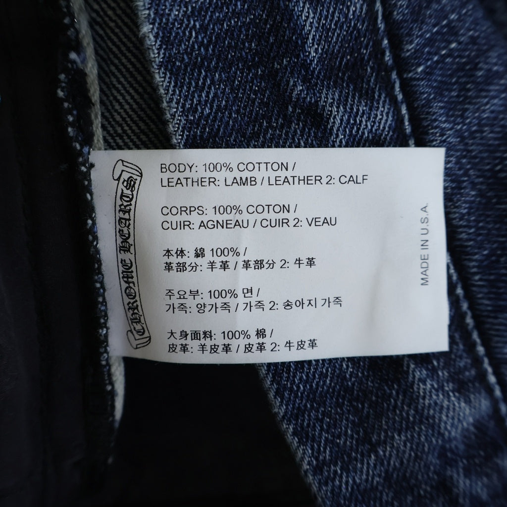 CHROME HEARTS(クロムハーツ) JEAN STRTLG FBRC ウォッシュ加工 クロスパッチ付き デニムパンツ インディゴ