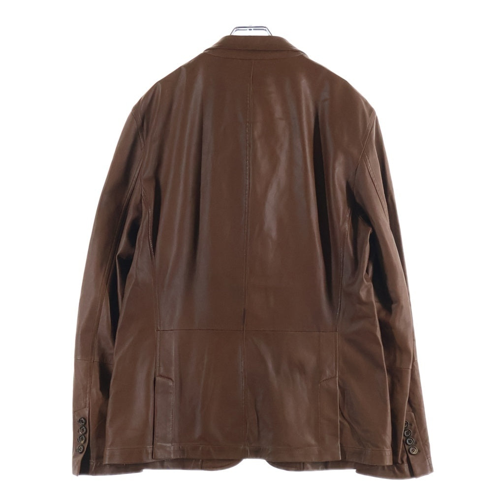 BRUNELLO CUCINELLI(ブルネロクチネリ) Leather Tailored Jacket 3B レザー テーラードジャケット ブラウン