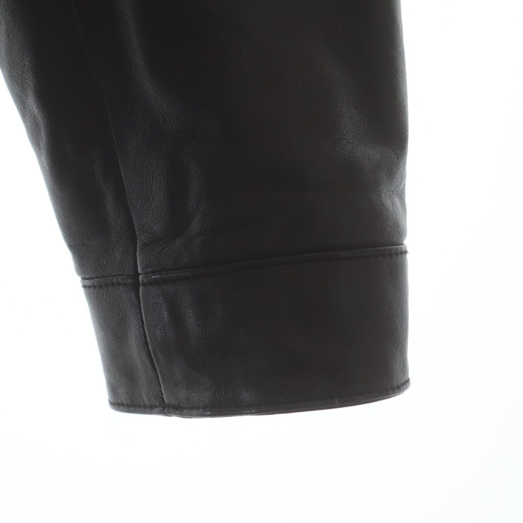 ARMANI COLLEZIONI(アルマーニ コレツィオーニ) Stand Collar Leather Jacket オーバーサイズ スタンドカラー レザージャケット ダークブラウン
