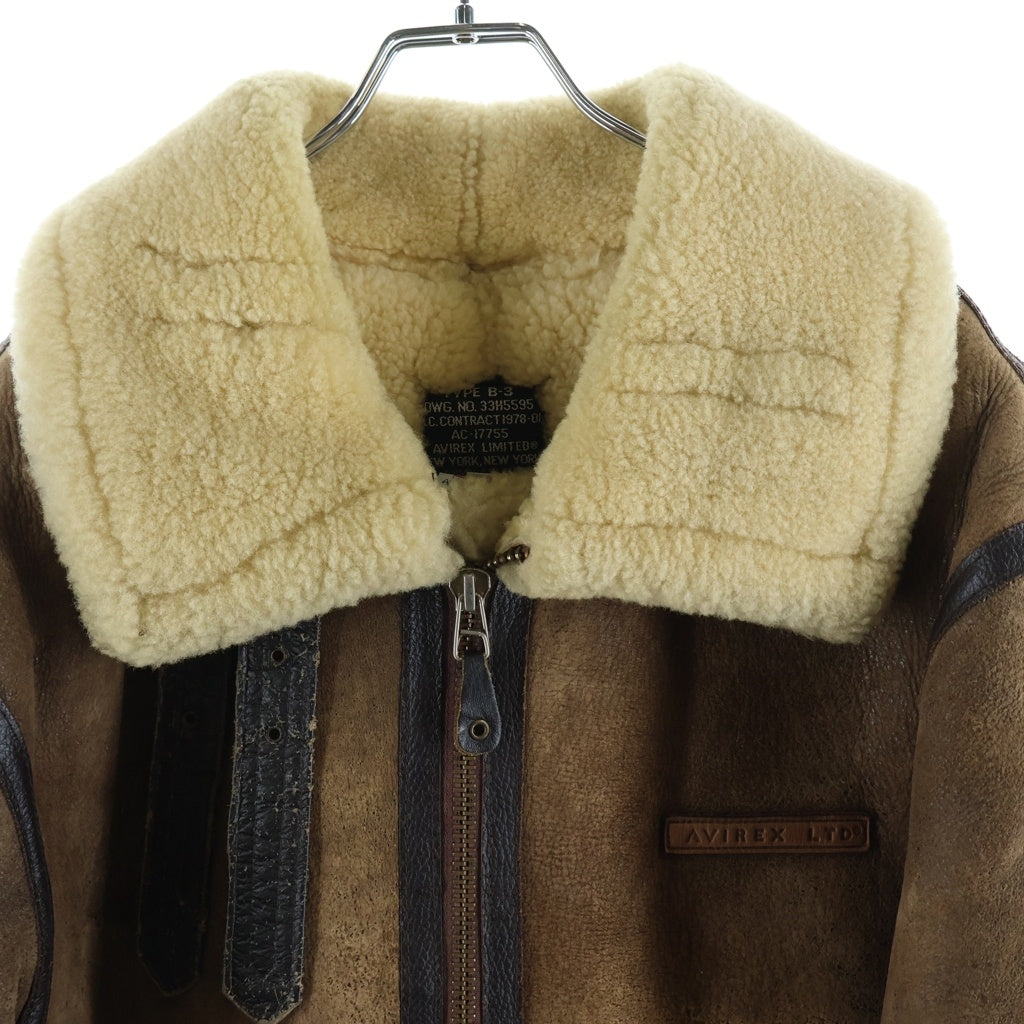 AVIREX(アヴィレックス) TYPE B-3 MOUTON JACKET ジップアップ ムートンジャケット ブラウン 33H5595
