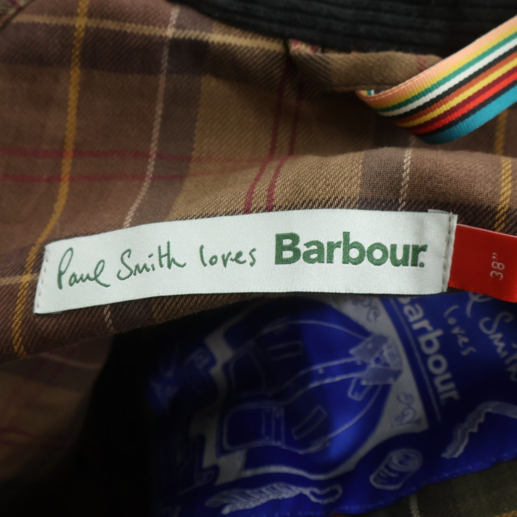 Paul Smith(ポールスミス) 25AW × Barbour Bedale 裏地チェック柄 スナップボタン ワックスジャケット カーキ MK253701 MCA1087