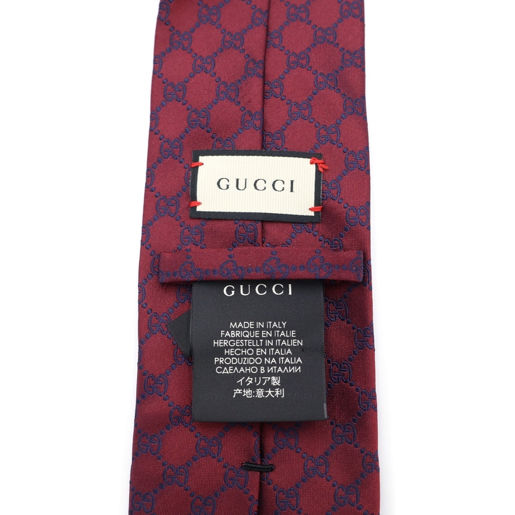 GUCCI(グッチ) GGパターン シルクジャガードネクタイ バーガンディ 456524 4B002 6068 456524 4B002 6068
