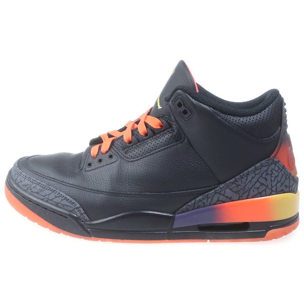 NIKE(ナイキ) × J Balvin AIR JORDAN 3 Retro SP RIO FN0344-001 × J バルヴィン エアジョーダン3 レトロ リオ ミッドカットスニーカー シューズ ブラック/オレンジ US10/28.0cm