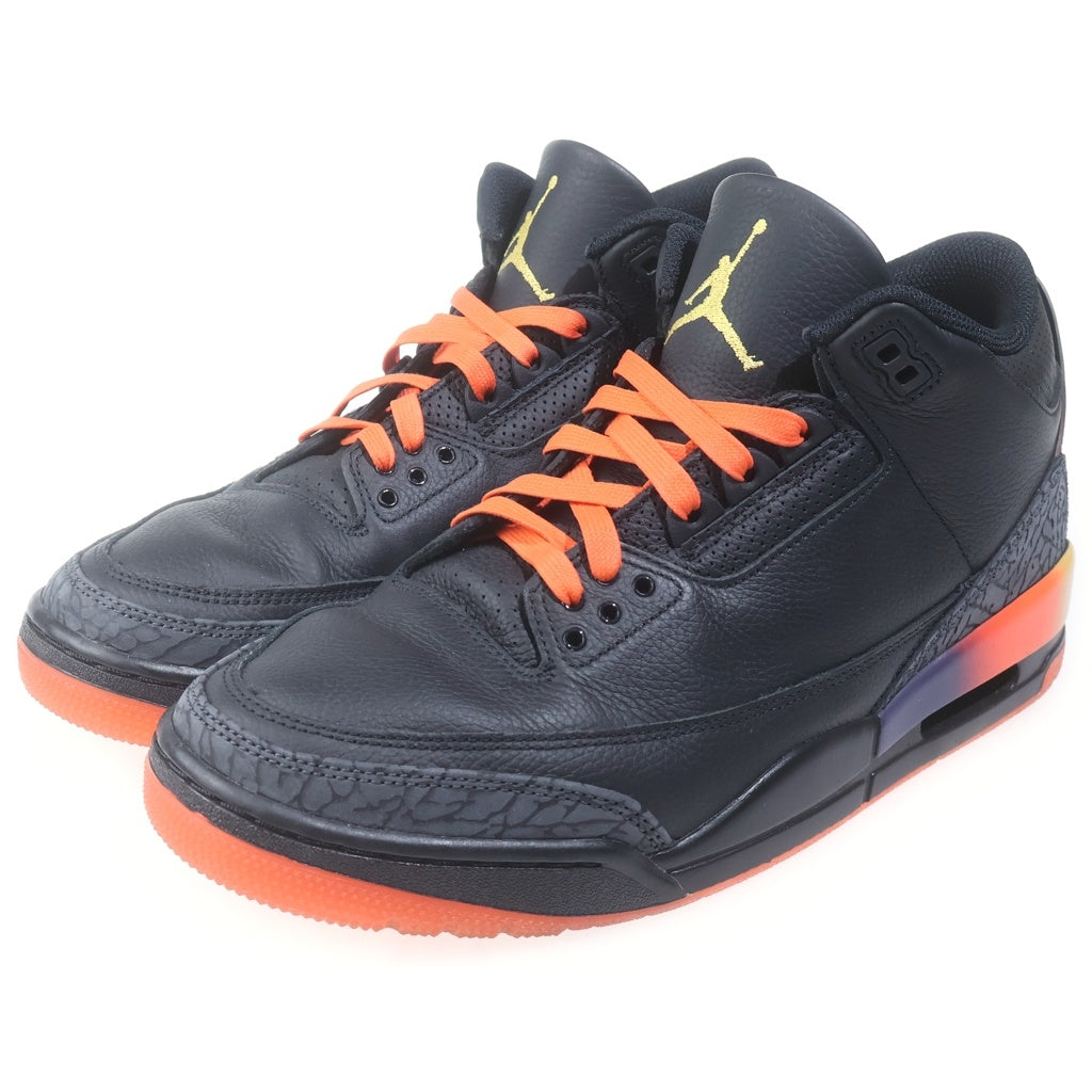 NIKE(ナイキ) × J Balvin AIR JORDAN 3 Retro SP RIO FN0344-001 × J バルヴィン エアジョーダン3 レトロ リオ ミッドカットスニーカー シューズ ブラック/オレンジ US10/28.0cm