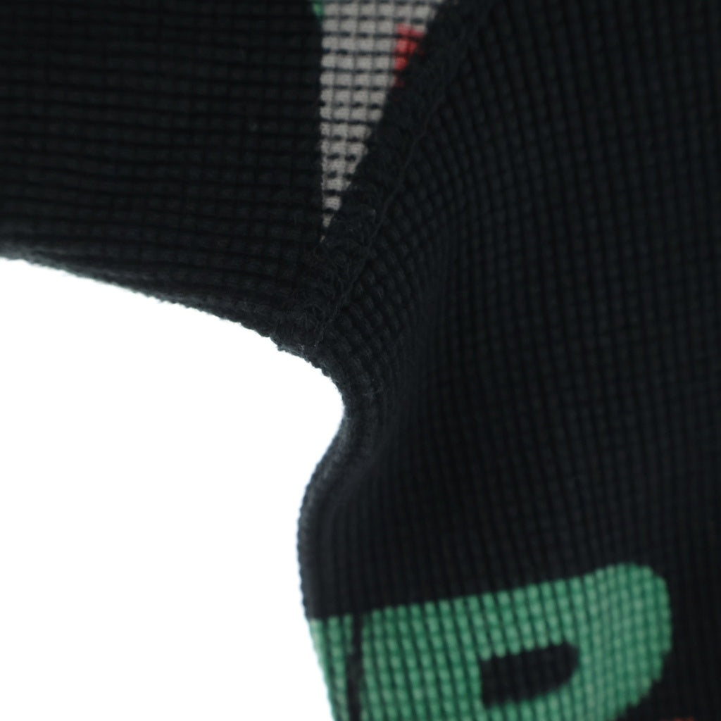 SUPREME(シュプリーム) 18AW NY Waffle Thermal L/S 総柄 ワッフル サーマル 長袖Tシャツ ブラック