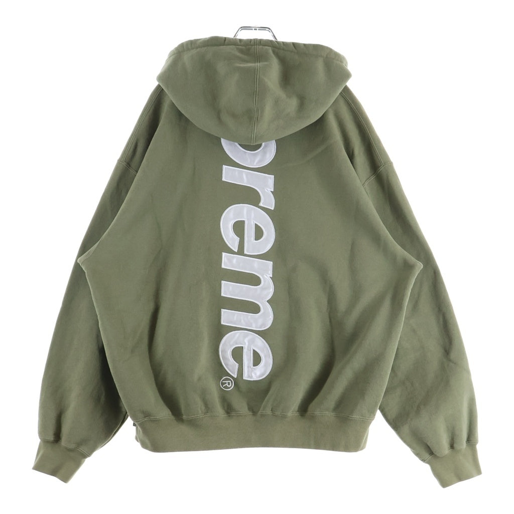 SUPREME(シュプリーム) 23AW Satin Applique Hooded Sweatshirt サテンアップリケ フーディー スウェットパーカー カーキ