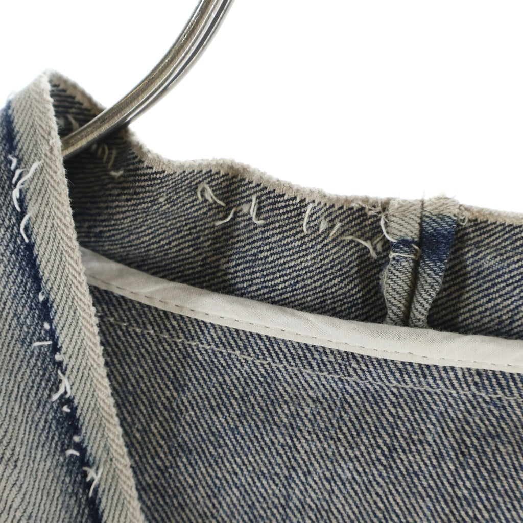 Rick Owens(リックオウエンス) 22SS Larry Denim Shirt Jacket 再構築 デニム切替 テーラードジャケット インディゴブルー RR01B1228-HUDEG
