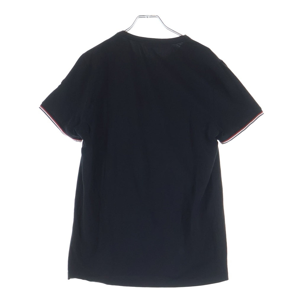 MONCLER(モンクレール) 20SS トリコロールライン ロゴワッペン クルーネック半袖Tシャツ カットソー ブラック F10918C71600 87296