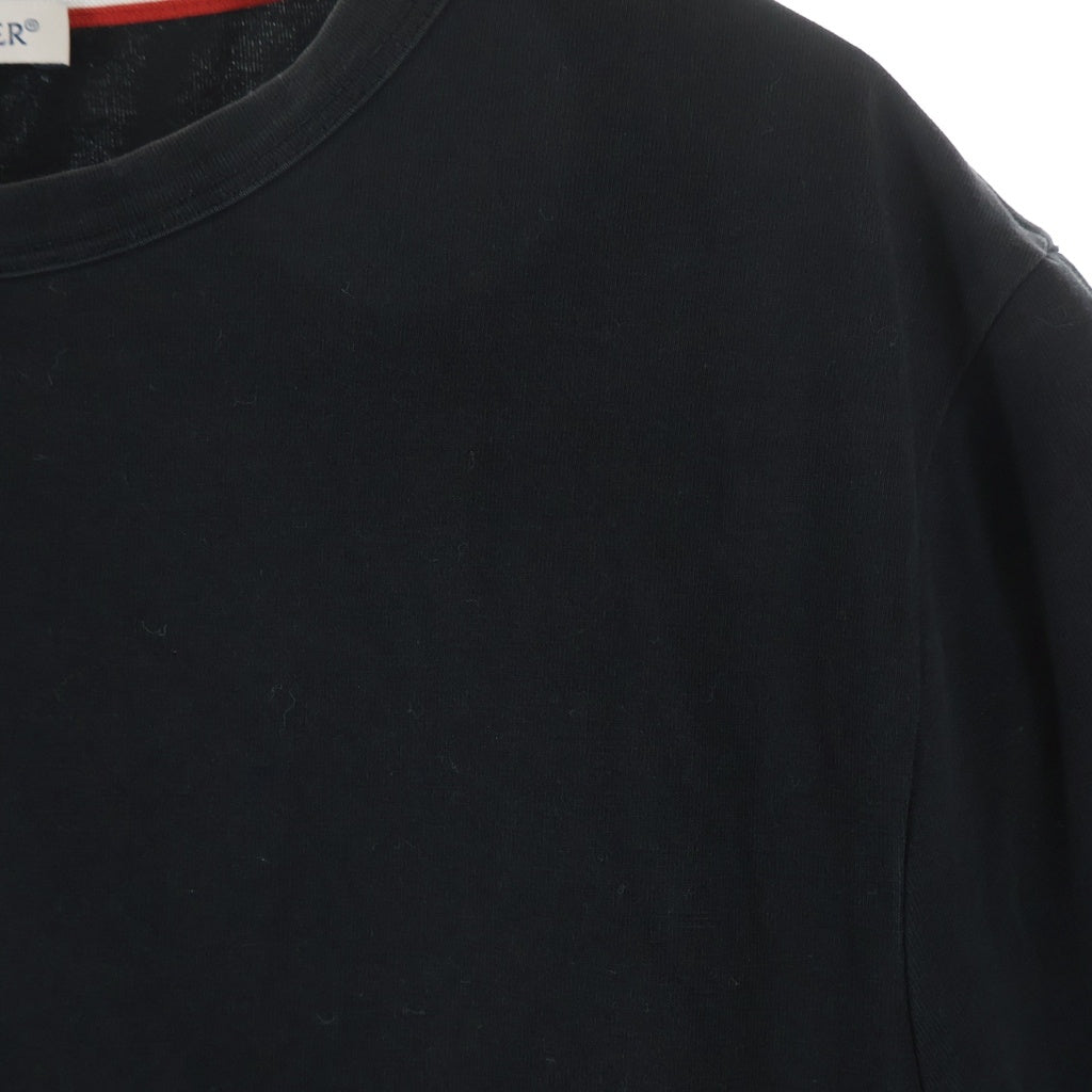 MONCLER(モンクレール) 20SS トリコロールライン ロゴワッペン クルーネック半袖Tシャツ カットソー ブラック F10918C71600 87296