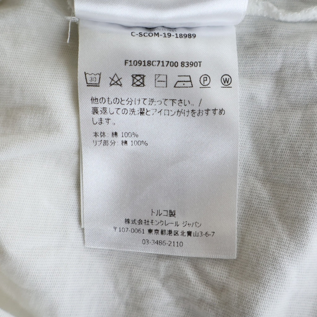 MONCLER(モンクレール) 20SS フロントラバーロゴワッペン クルーネック半袖Tシャツ カットソー ホワイト F10918C71700 8390T F10918C71700 8390T