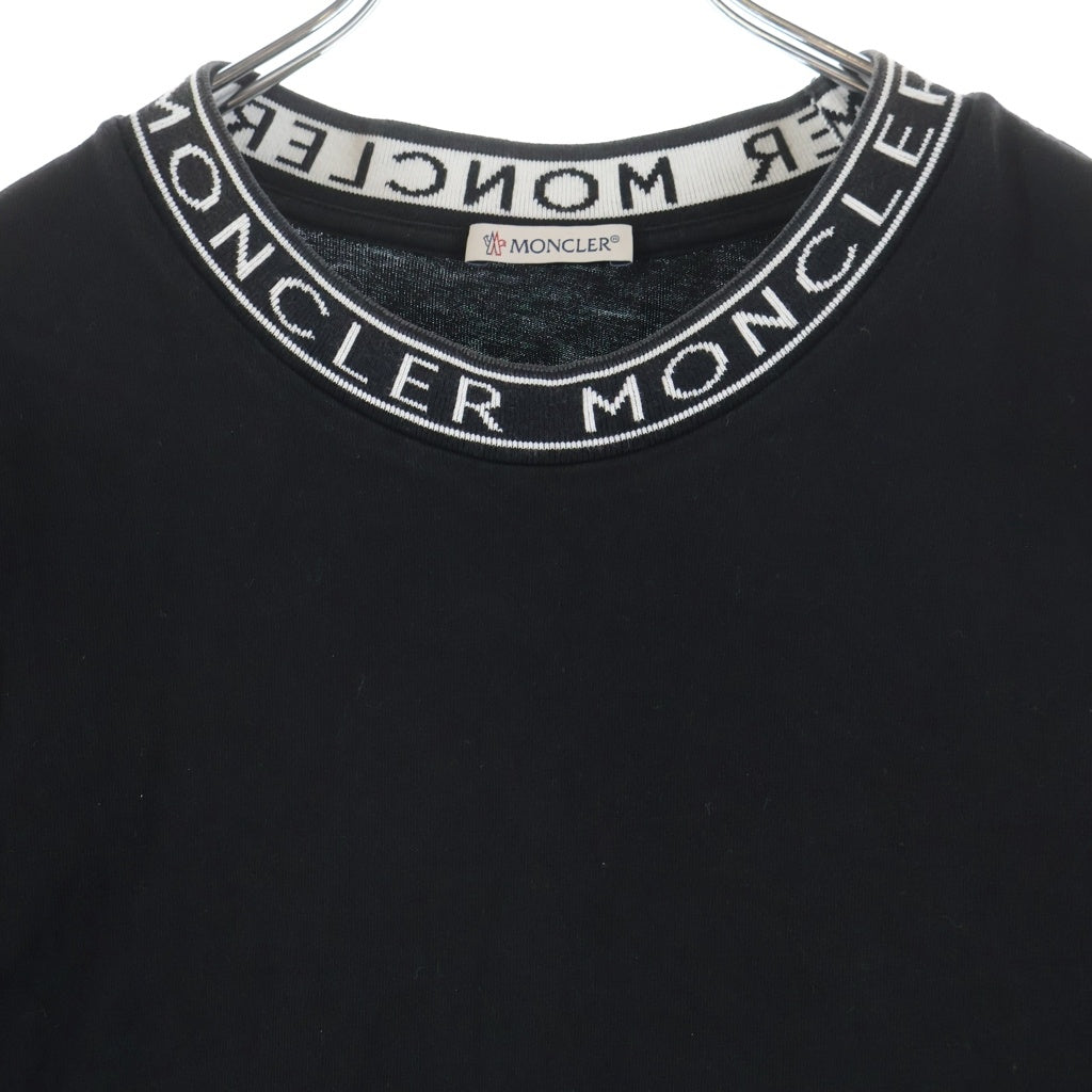 MONCLER(モンクレール) 23SS ネックロゴ クルーネック半袖Tシャツ カットソー ブラック I10918C00012 8390T I10918C00012 8390T