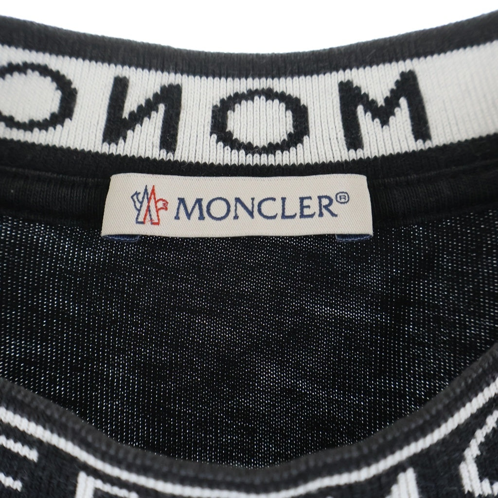 MONCLER(モンクレール) 23SS ネックロゴ クルーネック半袖Tシャツ カットソー ブラック I10918C00012 8390T I10918C00012 8390T