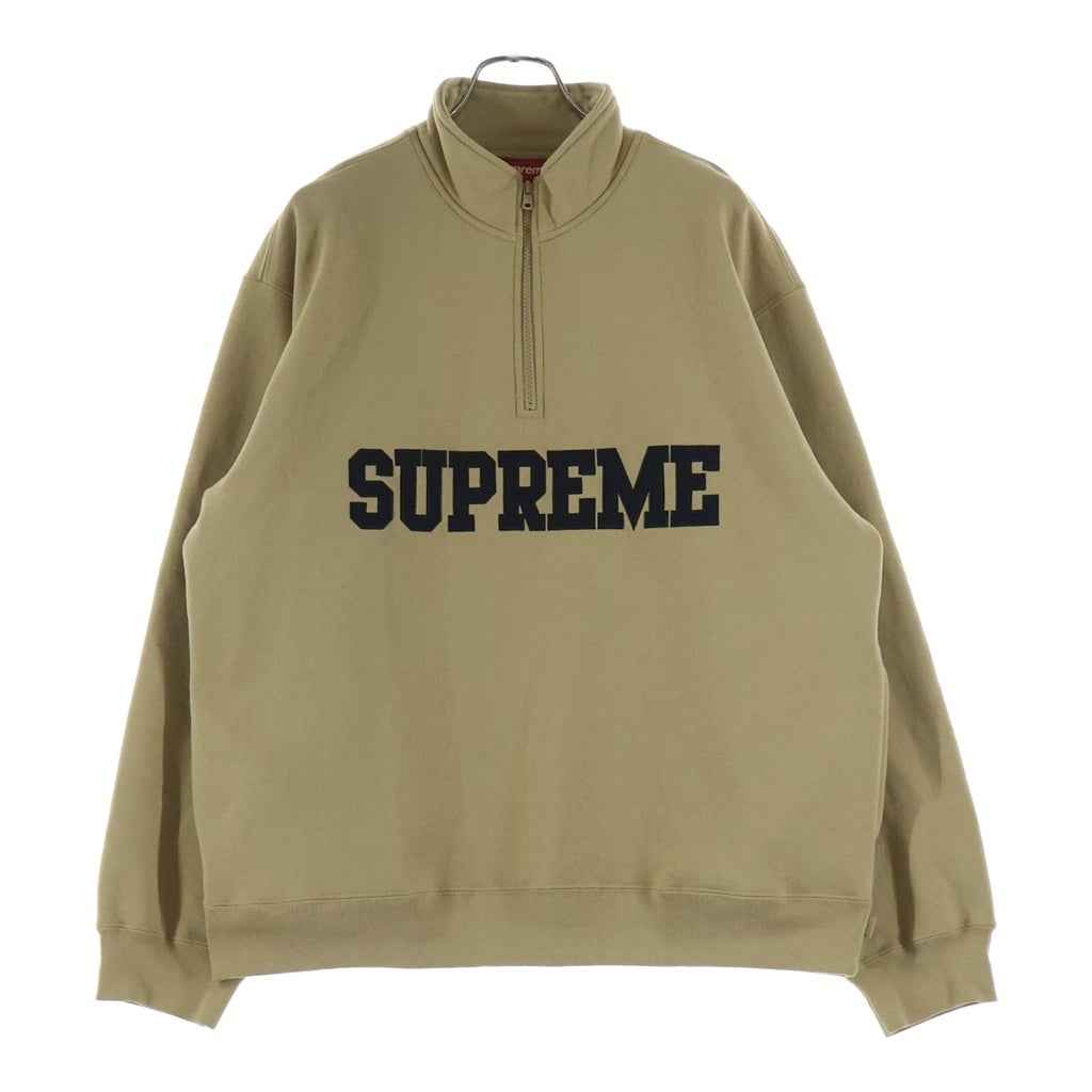 SUPREME(シュプリーム) 24AW Collegiate Half Zip Pullover カレッジロゴ ハーフジップ プルオーバー スウェットトレーナー ベージュ