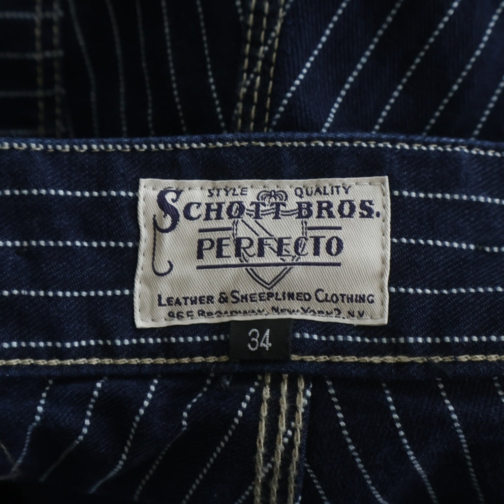 SCHOTT(ショット) OLD HICKORY DENIM PANTS ストライプ ウォバッシュ オールドヒッコリー デニムパンツ インディゴブルー 782-5911002 782-5911002