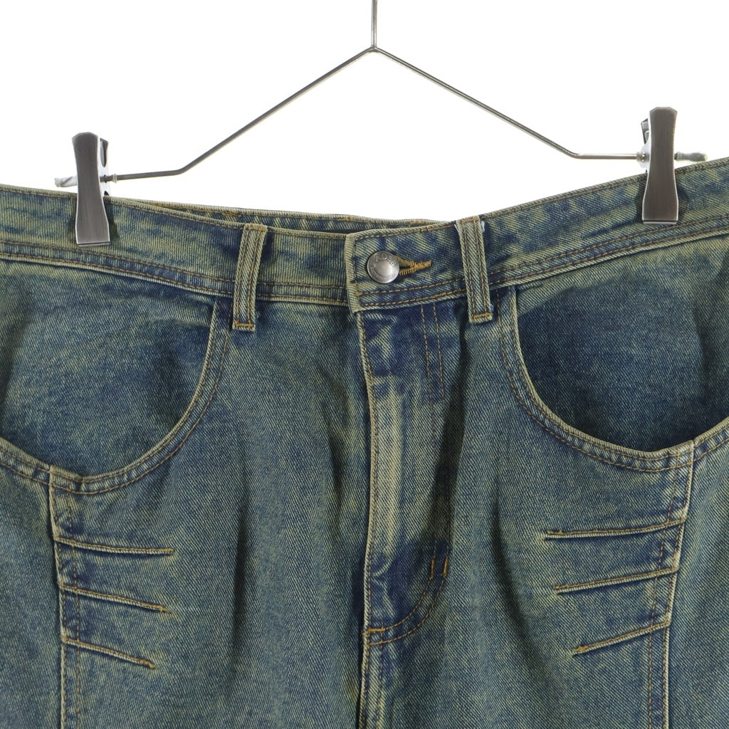 ADSB ANDERSSON BELL(アンダースンベル) CARGO COATED WIDE LEG JEANS カーゴ コーテッド ワイド レッグ ジーンズ コーテイング加工 カーゴパンツ インディゴブルー apa749m apa749m