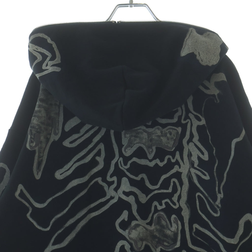 Cactus Jack(カクタスジャック) ×TRAVIS SCOTT ×Fragment Skeleton Graffiti Full Zip Hoodie トラヴィススコット フラグメント フルジップ グラフィックパーカー ブラック