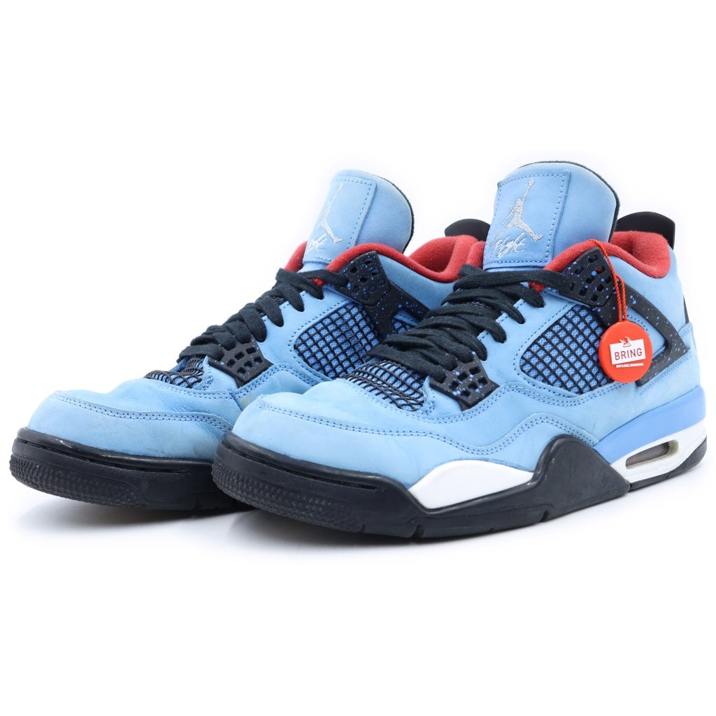 NIKE(ナイキ) ×TRAVIS SCOTT AIR JORDAN 4 RETRO CACTUS JACK トラヴィススコット エアジョーダン ハイカットスニーカー ブルー US9.5/27.5cm 308497-406