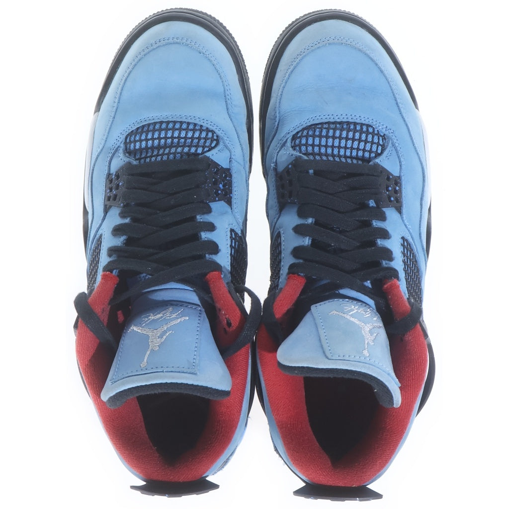 NIKE(ナイキ) ×TRAVIS SCOTT AIR JORDAN 4 RETRO CACTUS JACK トラヴィススコット エアジョーダン ハイカットスニーカー ブルー US9.5/27.5cm 308497-406